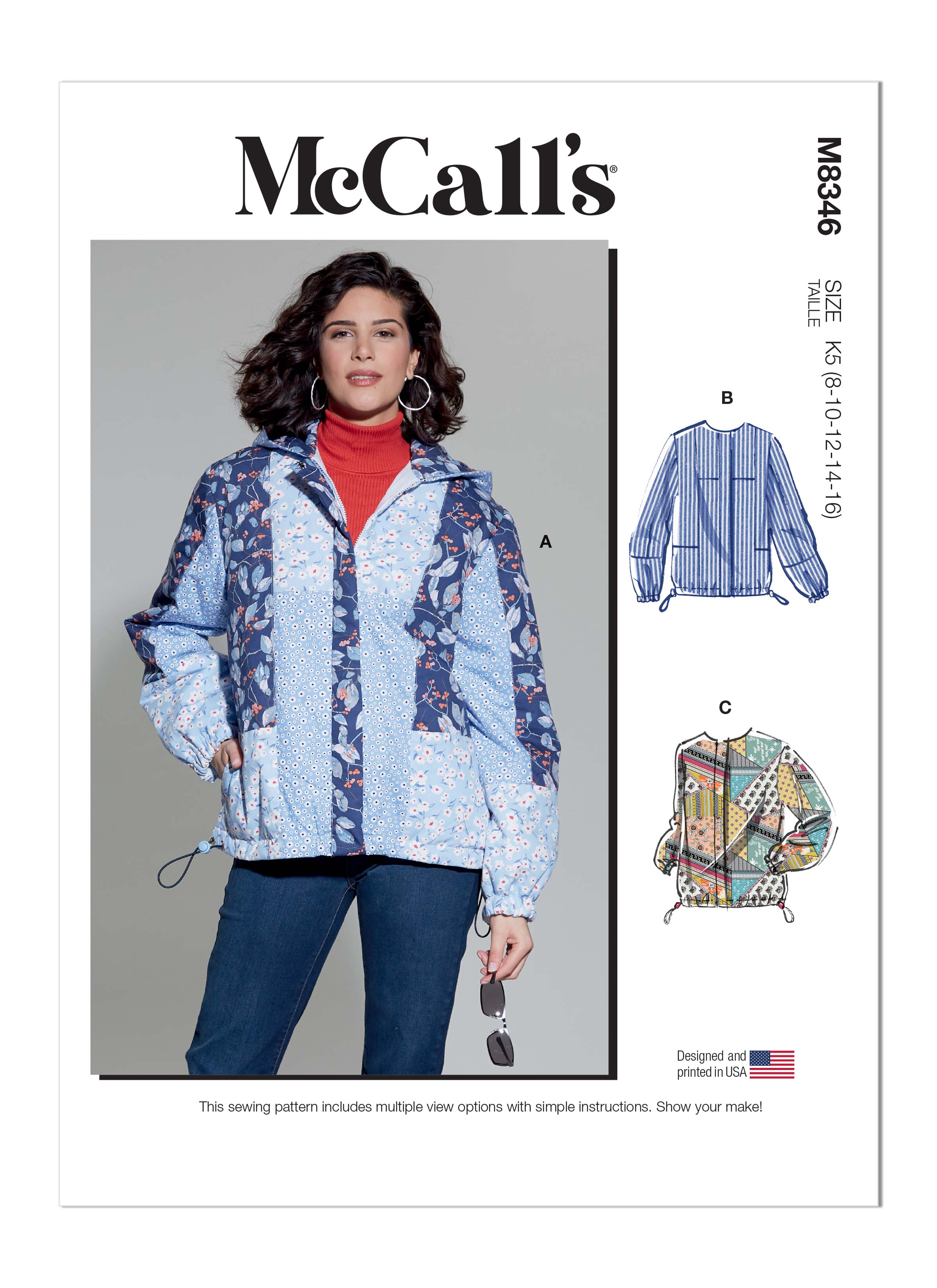 McCall's Sewing Pattern M8346 Misses' Jacket from Jaycotts Sewing Supplies