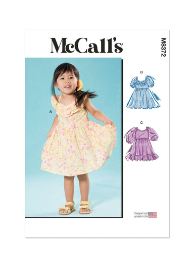 McCall's Sewing Pattern 8372 Toddlers' Dresses from Jaycotts Sewing Supplies