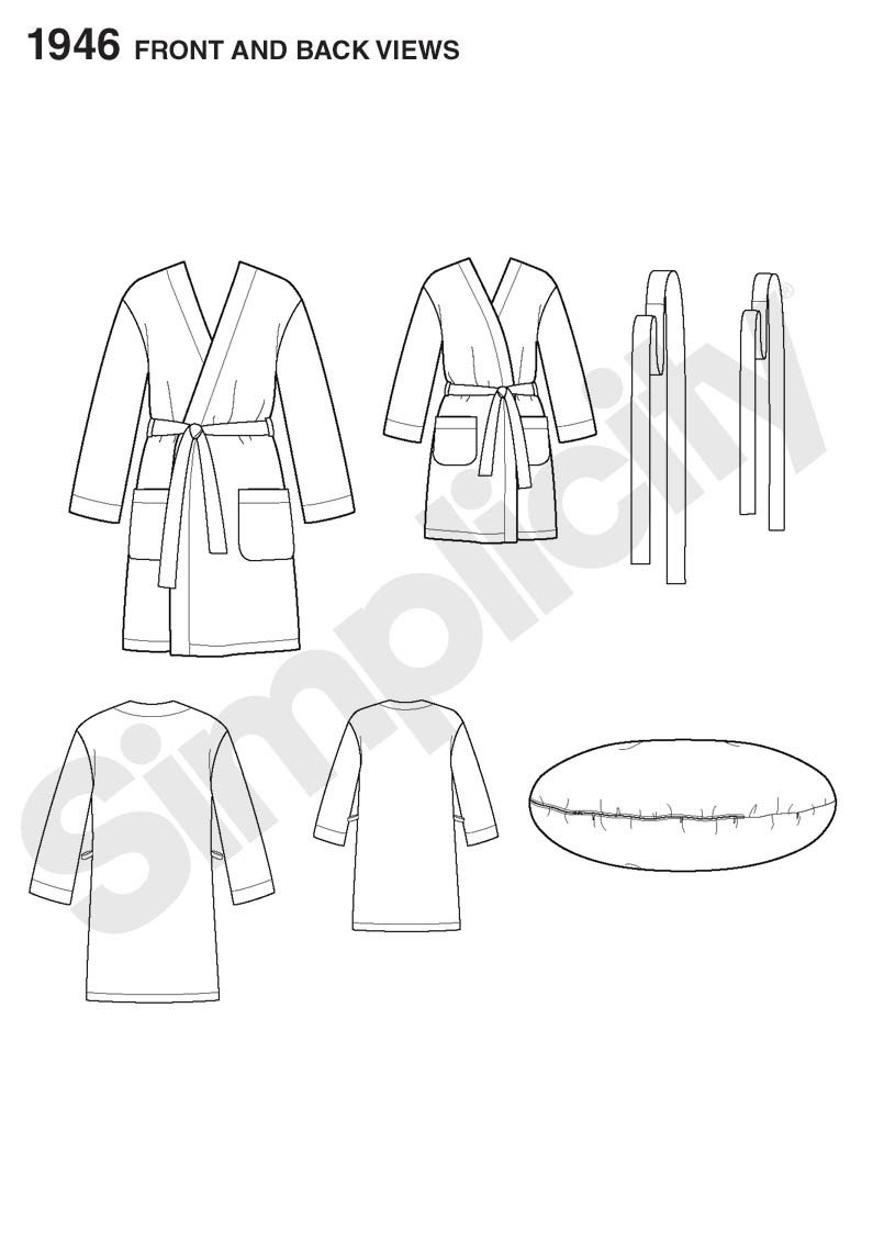 Simplicity Pattern 1946 Robe - Child's Teen's & Adults' | Learn to Sew from Jaycotts Sewing Supplies