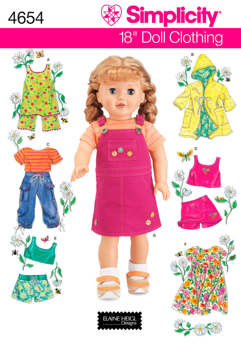 Simplicity Pattern 4654 18" Doll Clothes from Jaycotts Sewing Supplies