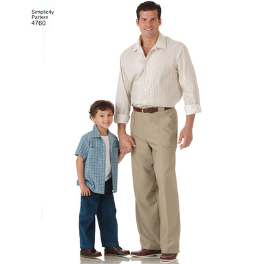 Simplicity Pattern 4760 Boys' and Men's Pants and Shirt from Jaycotts Sewing Supplies