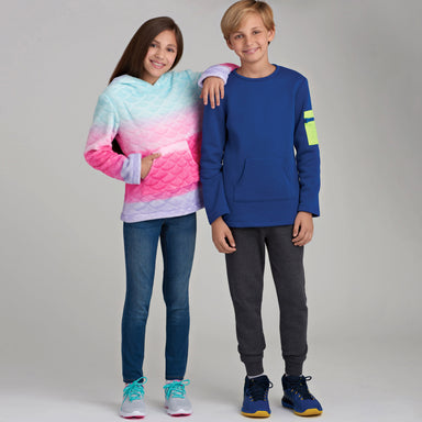 Simplicity Pattern 9028 Girls' / Boys' Knot Tops with Hoodie from Jaycotts Sewing Supplies