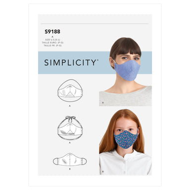 Simplicity 9188 Face Covers, Face Masks Pattern from Jaycotts Sewing Supplies