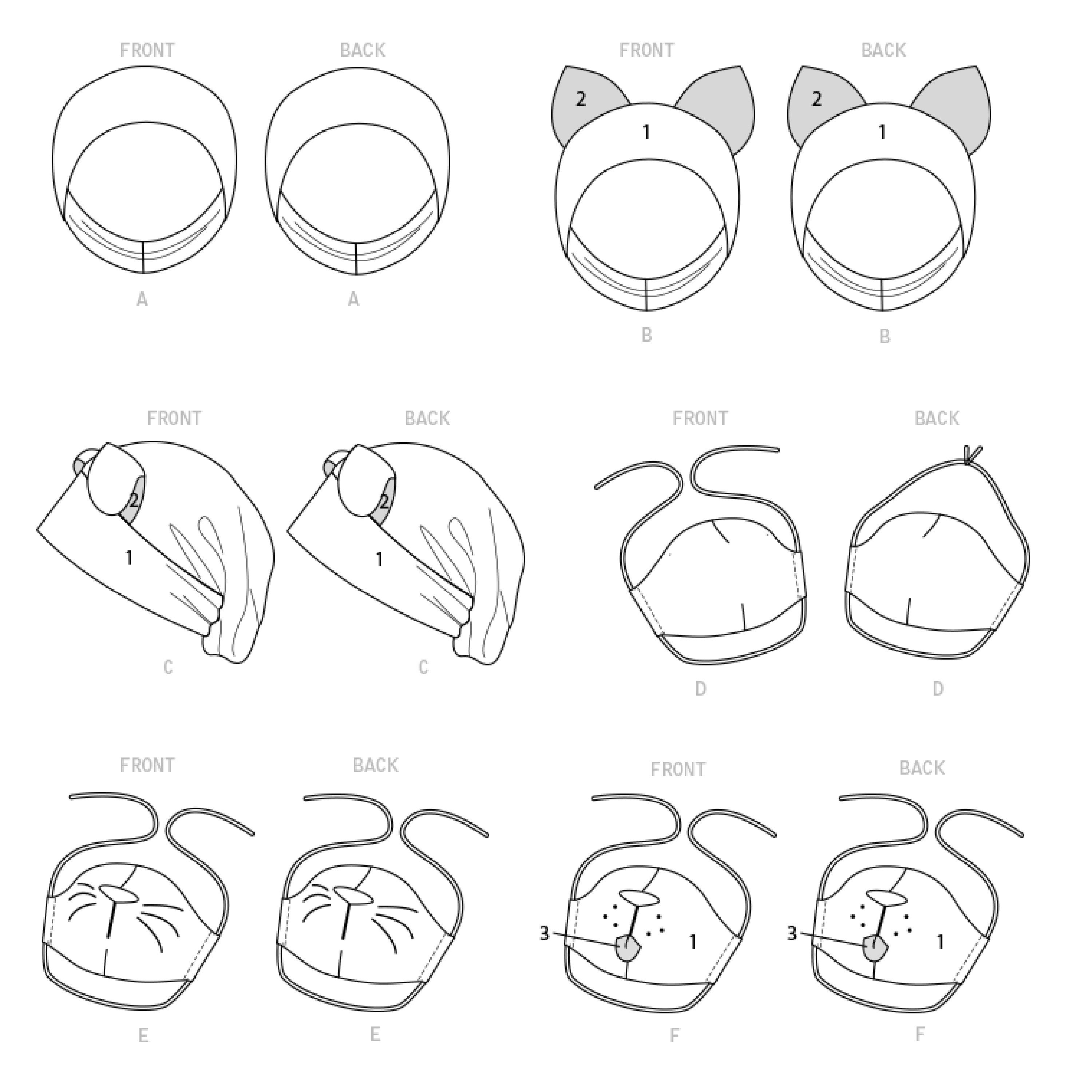 Simplicity Sewing Pattern 9305 Children's Face Masks, Hats and Headbands from Jaycotts Sewing Supplies