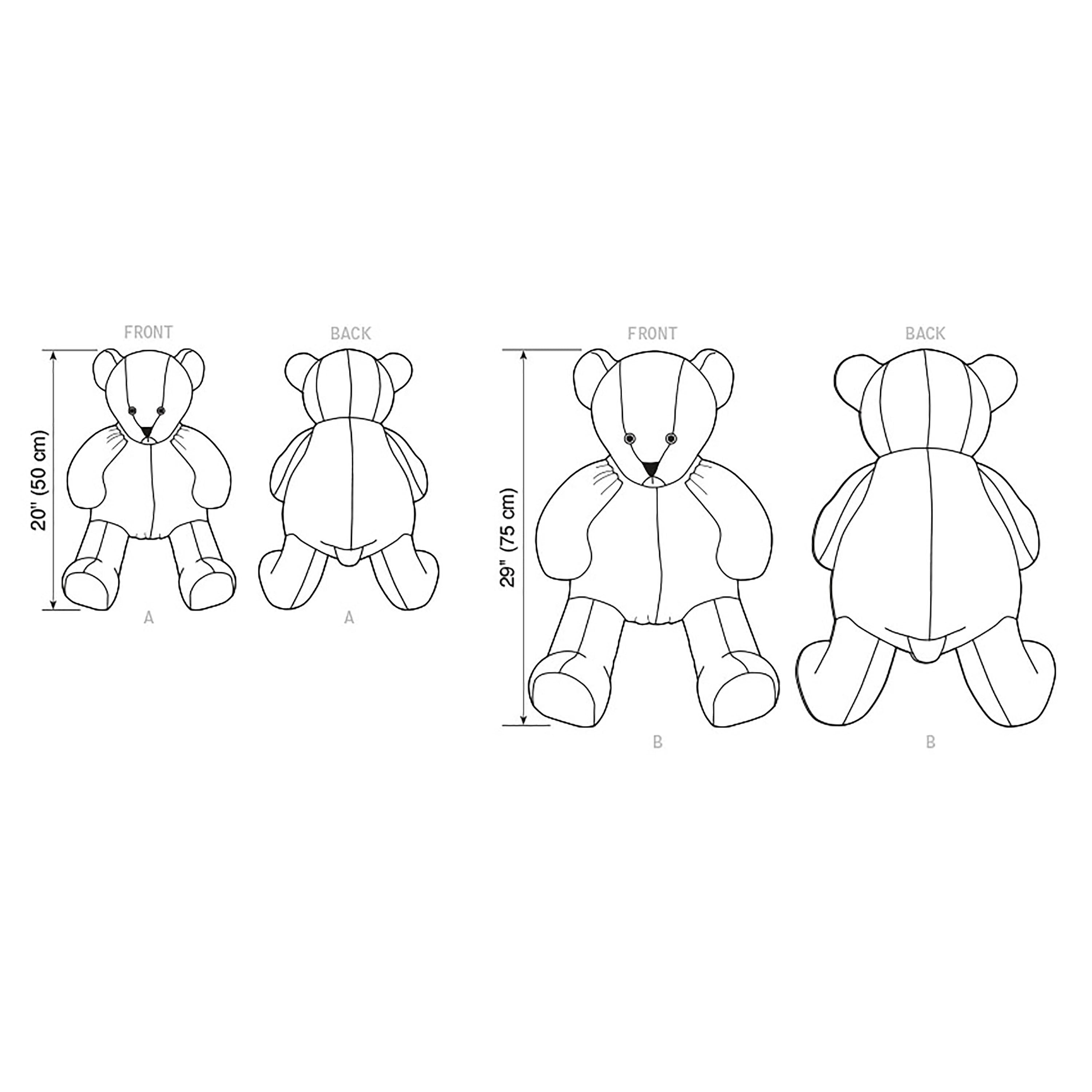 Simplicity Sewing Pattern 9307 Plush Bears in Two Sizes from Jaycotts Sewing Supplies