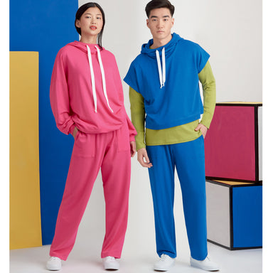 Simplicity Sewing Pattern 9379 Unisex Oversized Knit Hoodies, Pants and Tees from Jaycotts Sewing Supplies