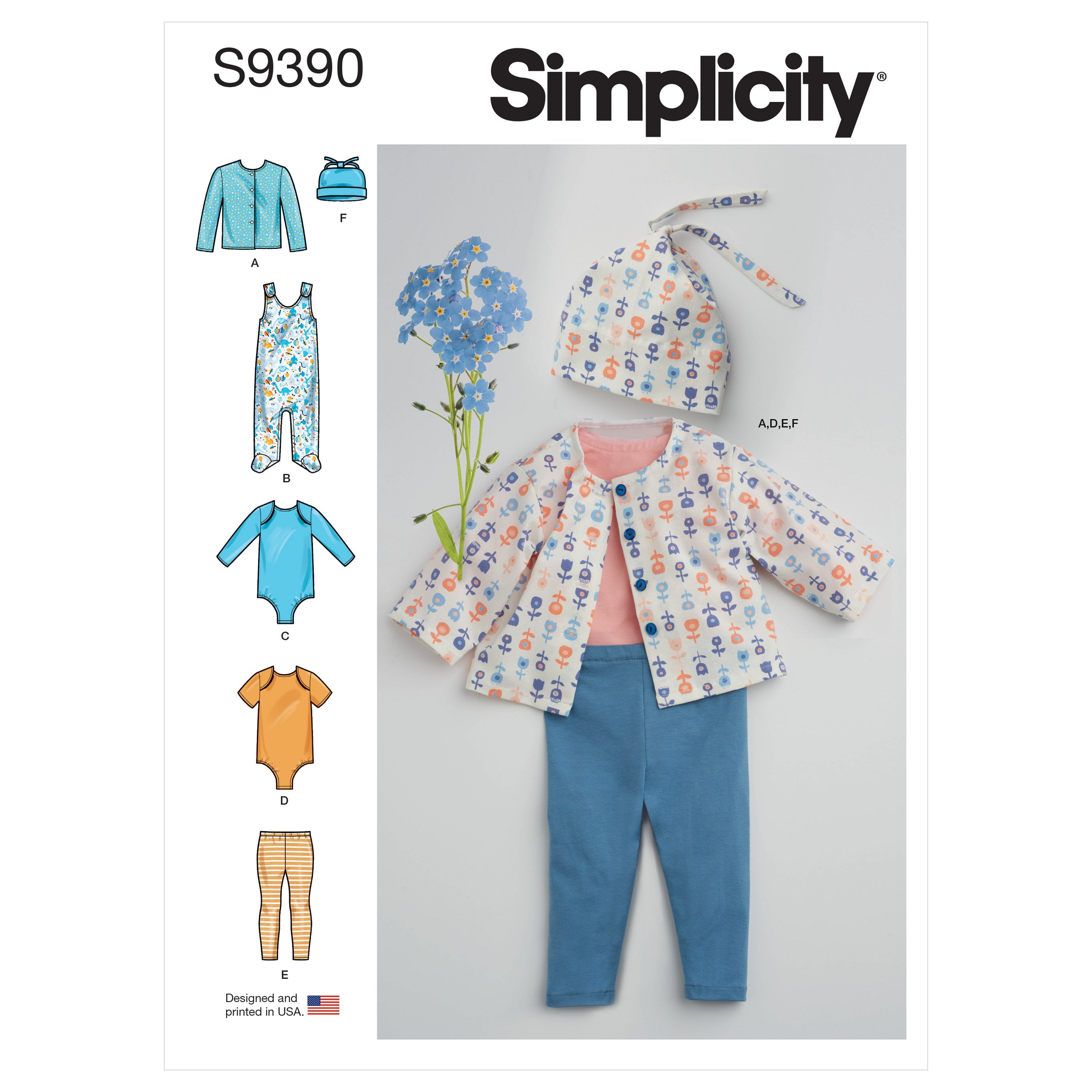 Simplicity Sewing Pattern 9390 Babies' Knit Layette from Jaycotts Sewing Supplies