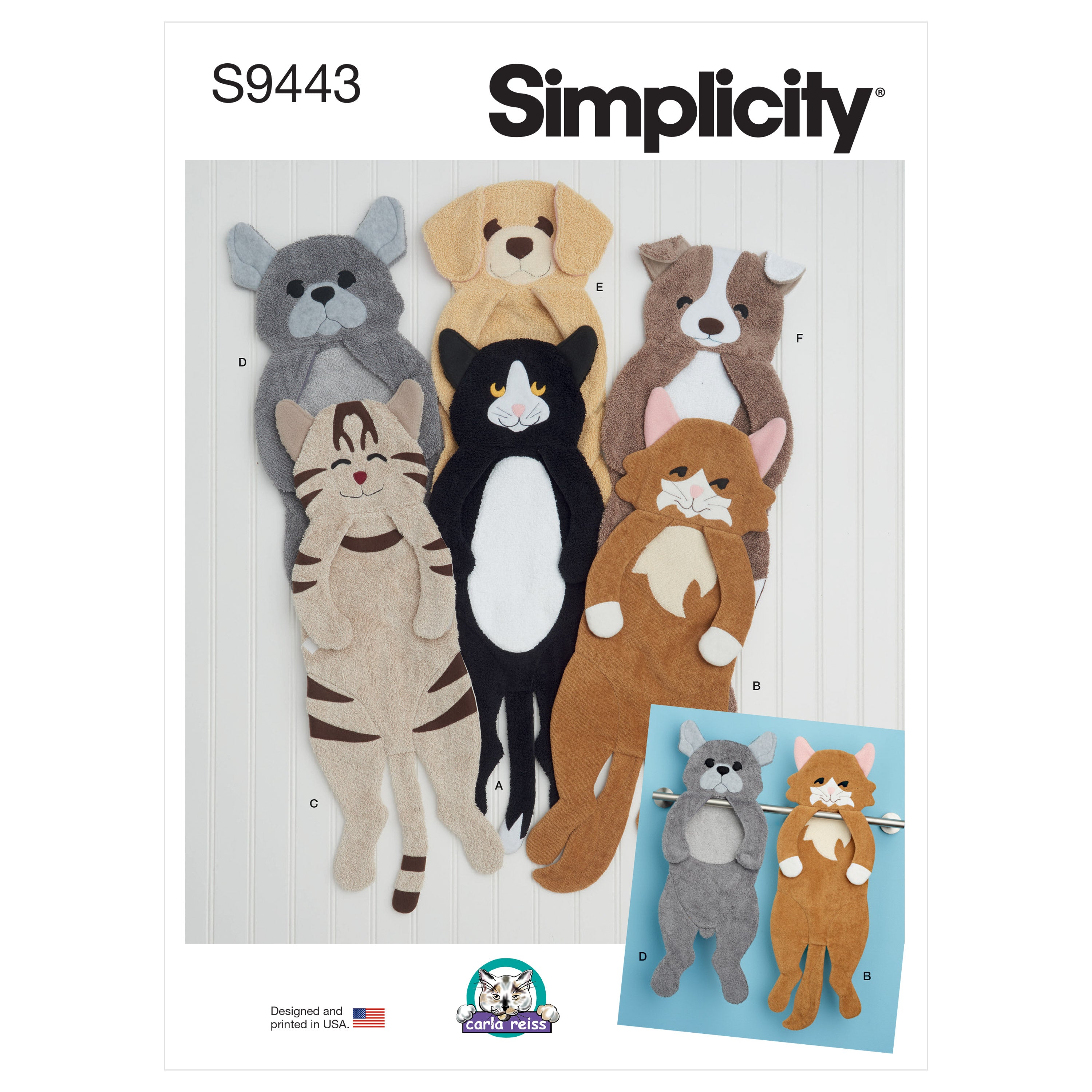 Simplicity Sewing Pattern 9443 Animal Towels from Jaycotts Sewing Supplies