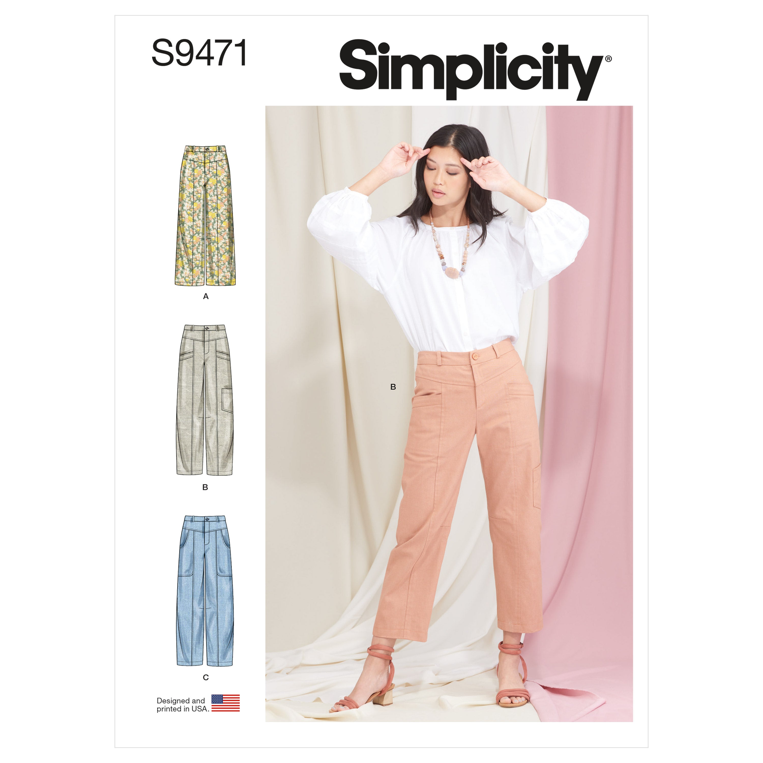 Simplicity Sewing Pattern 9471 Misses Cropped Trousers from Jaycotts Sewing Supplies