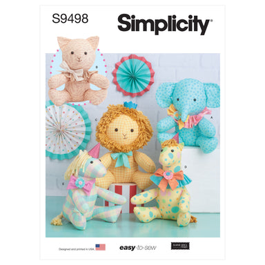 Simplicity Sewing Pattern 9498 Easy Plush Animals from Jaycotts Sewing Supplies
