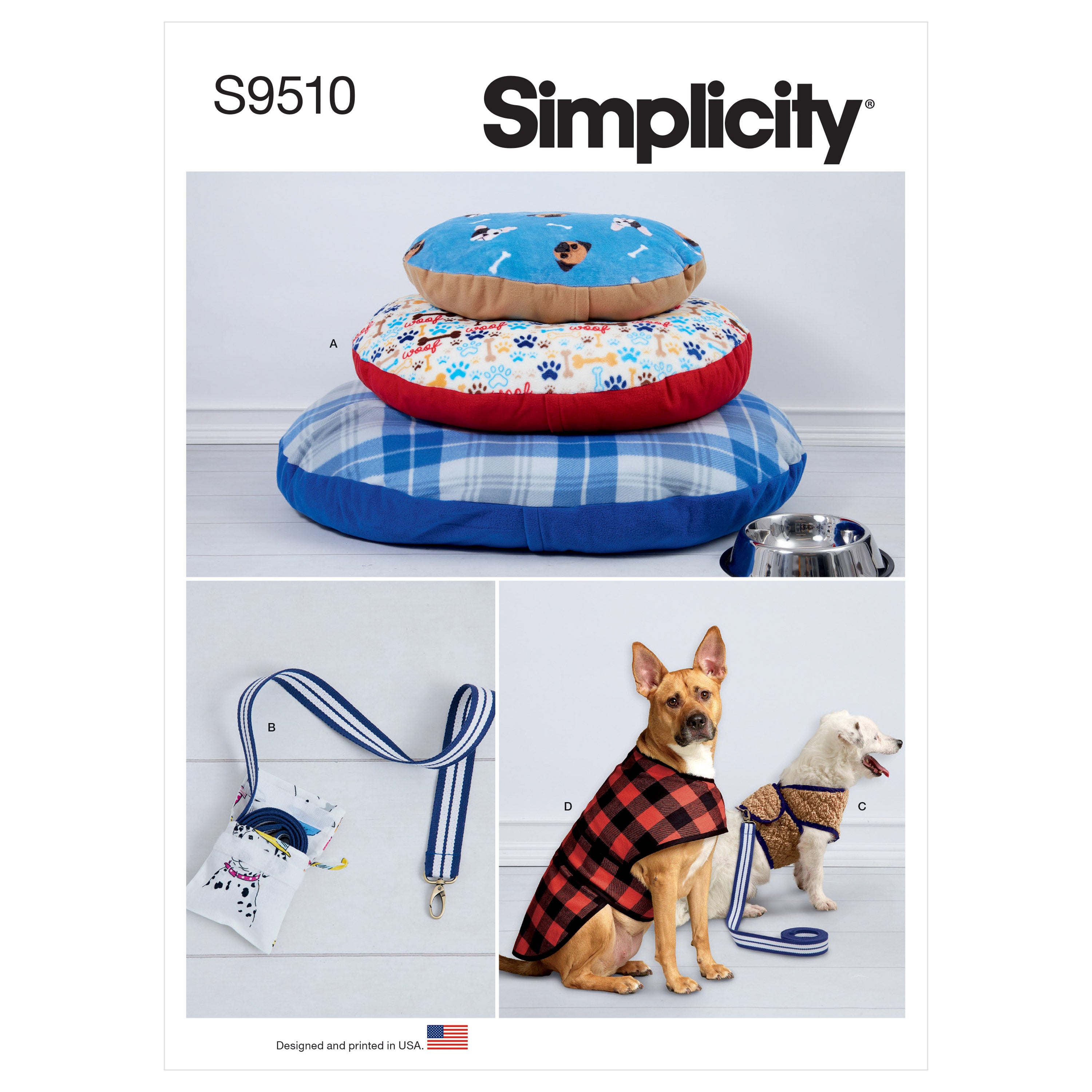 Simplicity 9510 Dog Beds, Harness Vest and Coat pattern from Jaycotts Sewing Supplies