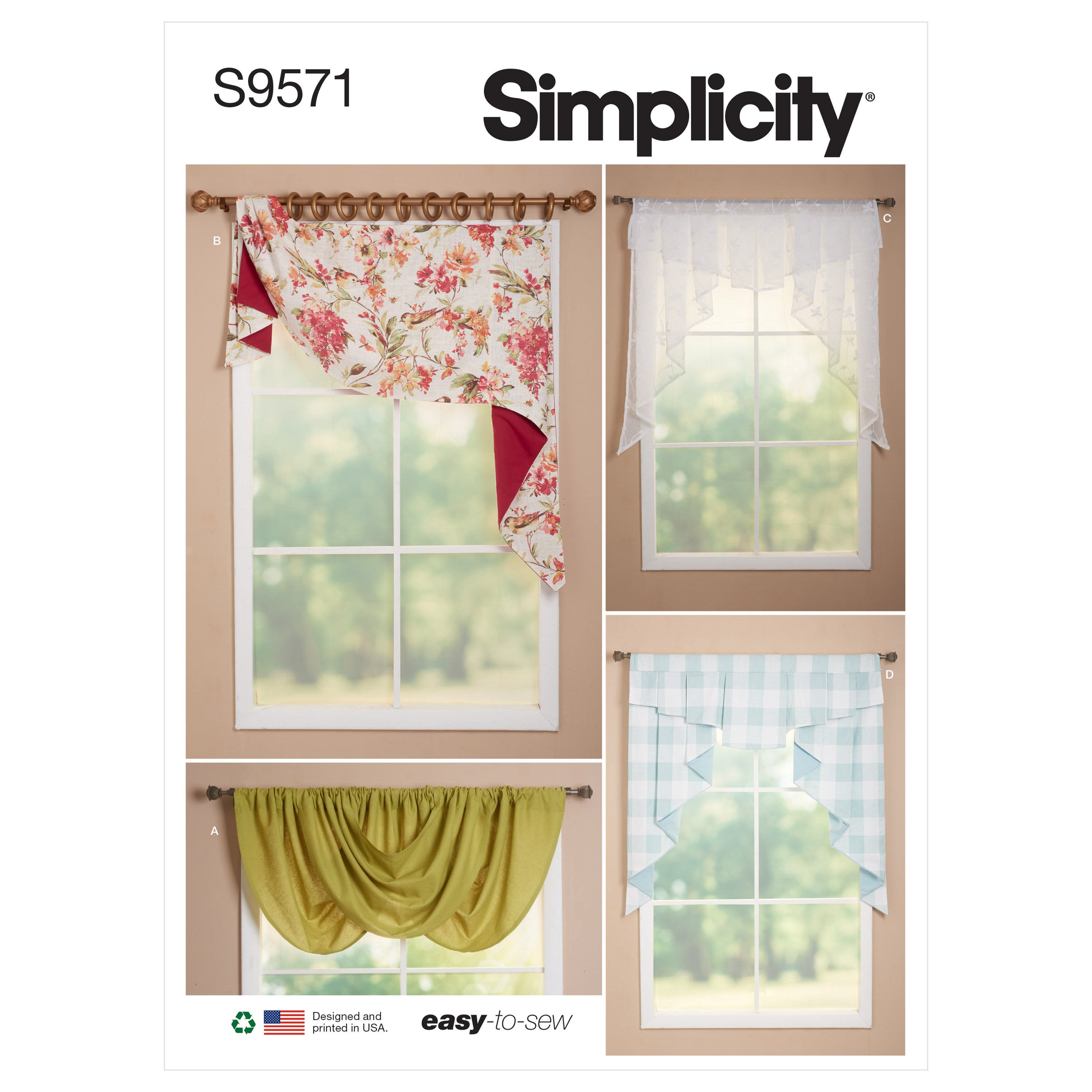 Simplicity 9571 Valances and Swags sewing pattern from Jaycotts Sewing Supplies