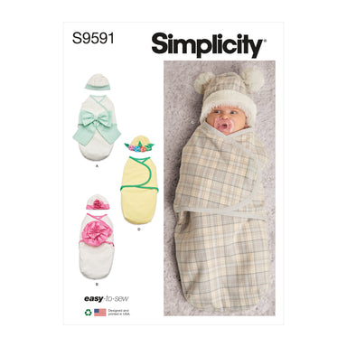 Simplicity Sewing Pattern 9591 Babies' Buntings and Hats from Jaycotts Sewing Supplies