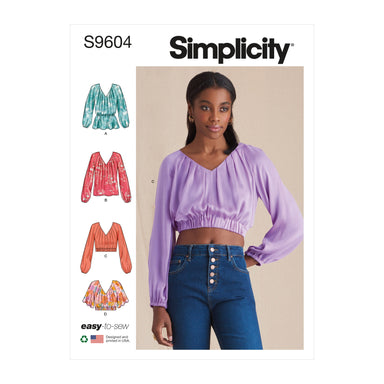 Simplicity Sewing Pattern 9604 Misses' Blouses from Jaycotts Sewing Supplies