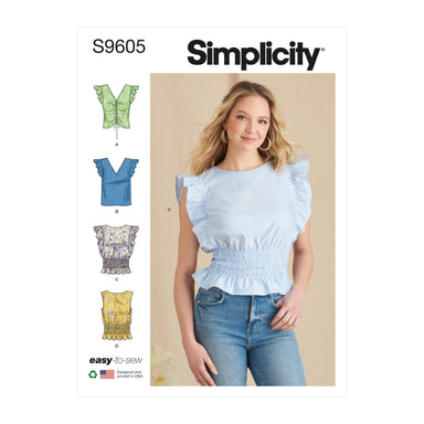 Simplicity Sewing Pattern 9605 Misses' Tops from Jaycotts Sewing Supplies
