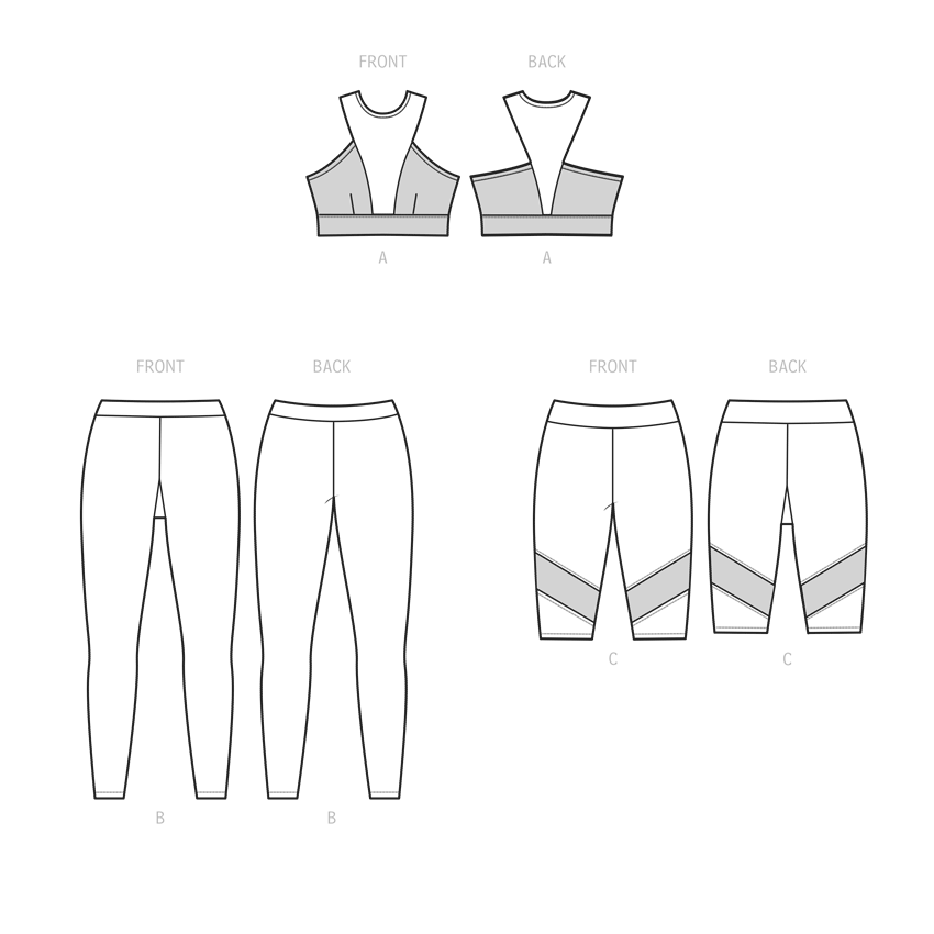 Simplicity 9620 Sports Bra, Leggings and Bike Shorts sewing pattern from Jaycotts Sewing Supplies