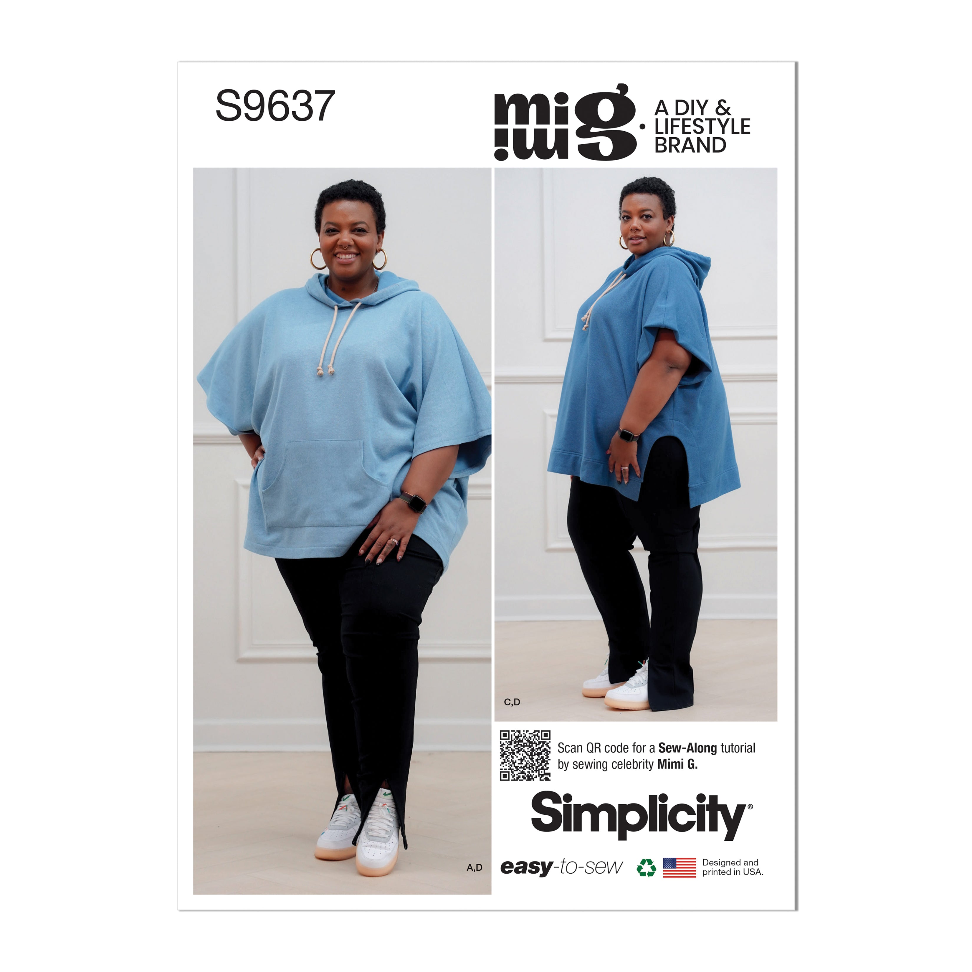 Simplicity sewing pattern 9637 Women's Hoodies and Leggings by Mimi G from Jaycotts Sewing Supplies