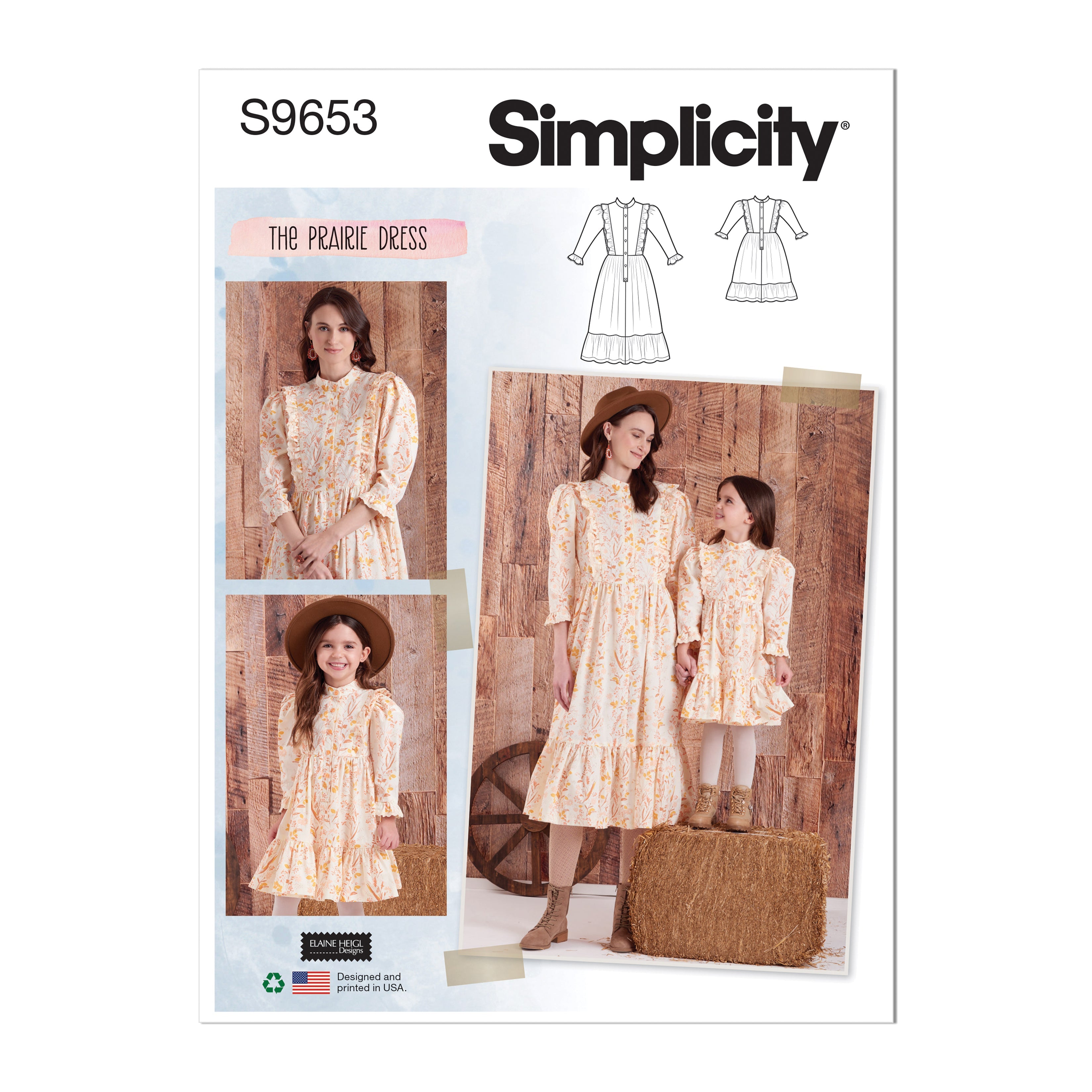 Simplicity 9653 Children's / Misses' Dress pattern by Elaine Heigl Designs from Jaycotts Sewing Supplies