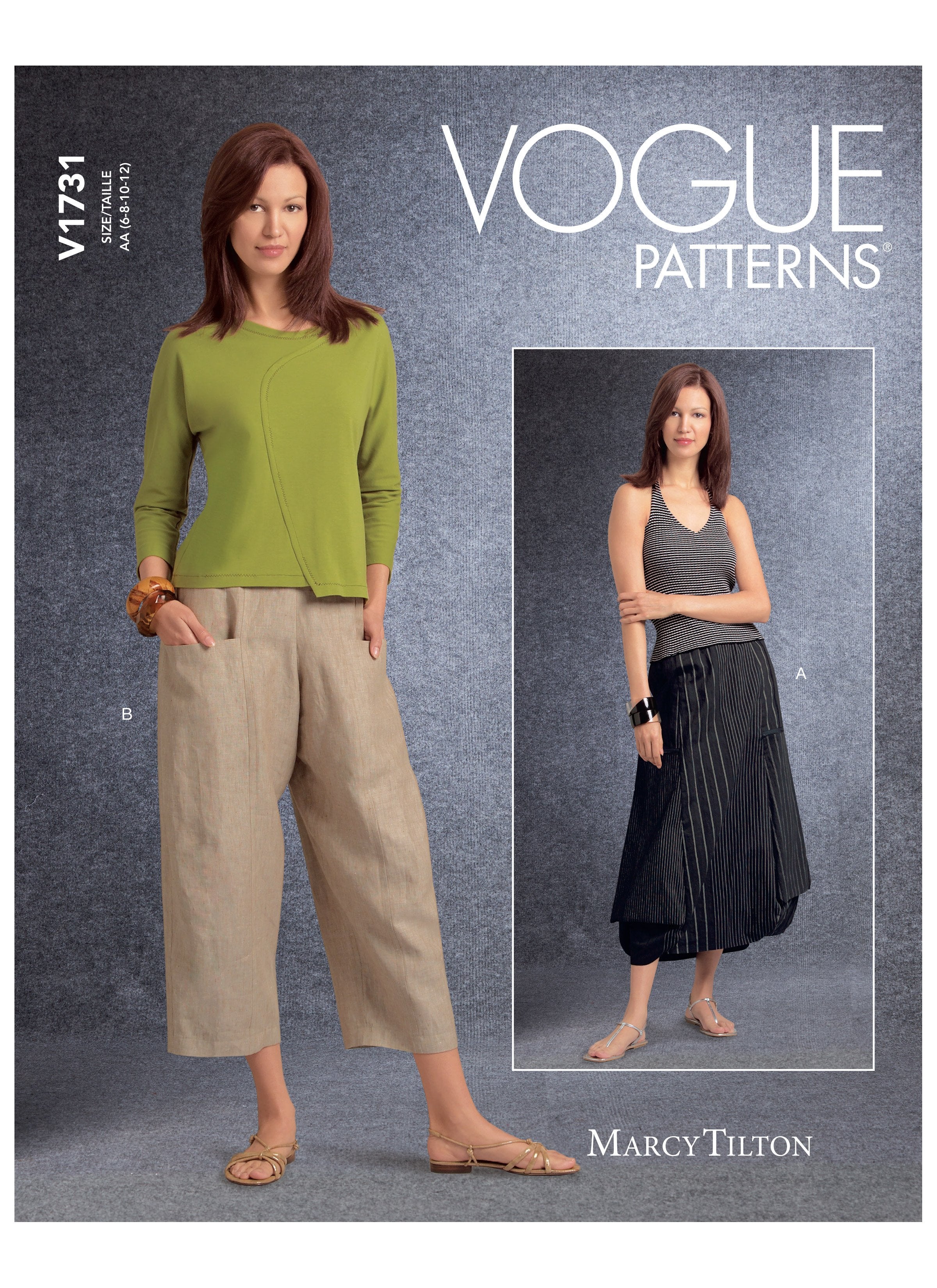 Vogue sewing pattern 1731 Deep-Pocket Skirt and Pants | Marcy Tilton from Jaycotts Sewing Supplies