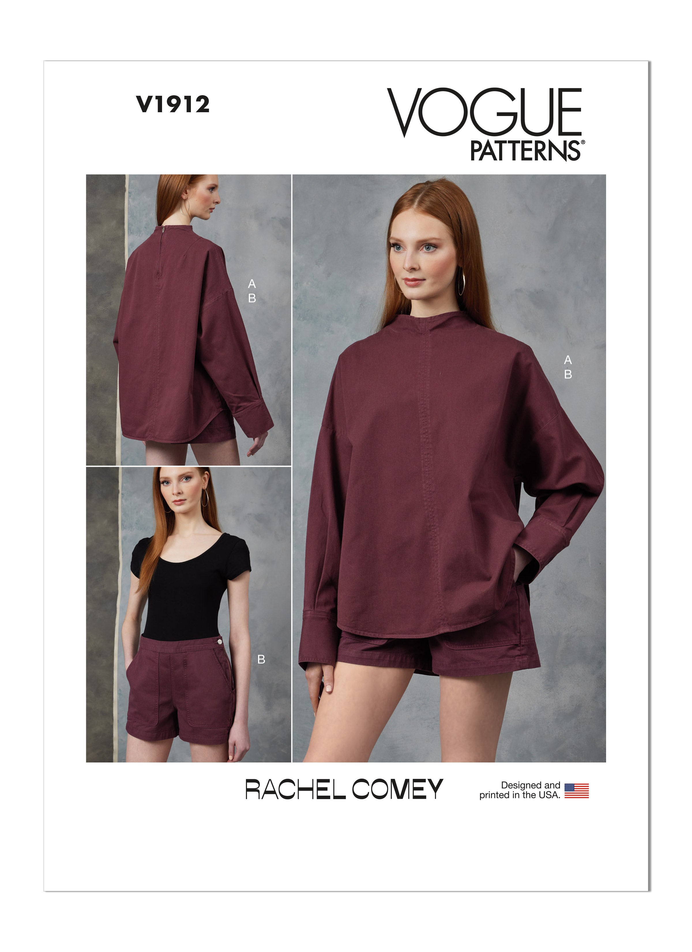 Vogue sewing pattern 1912 Misses' Top and Shorts by Rachel Comey from Jaycotts Sewing Supplies