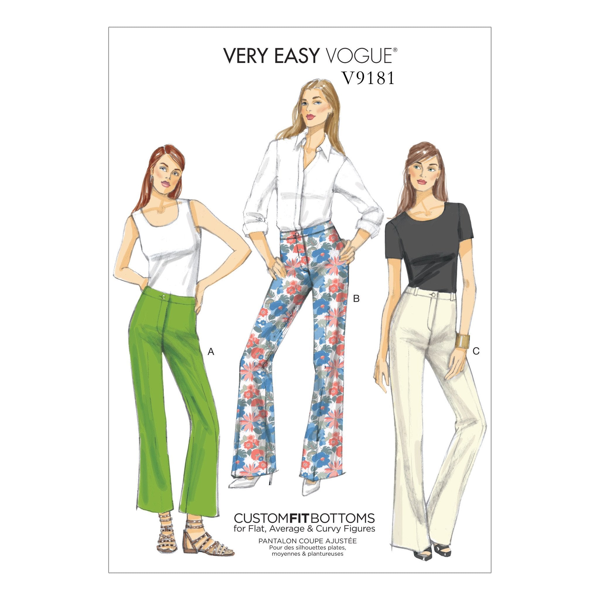 Vogue pattern 9181 Custom-Fit Bootcut Pants from Jaycotts Sewing Supplies