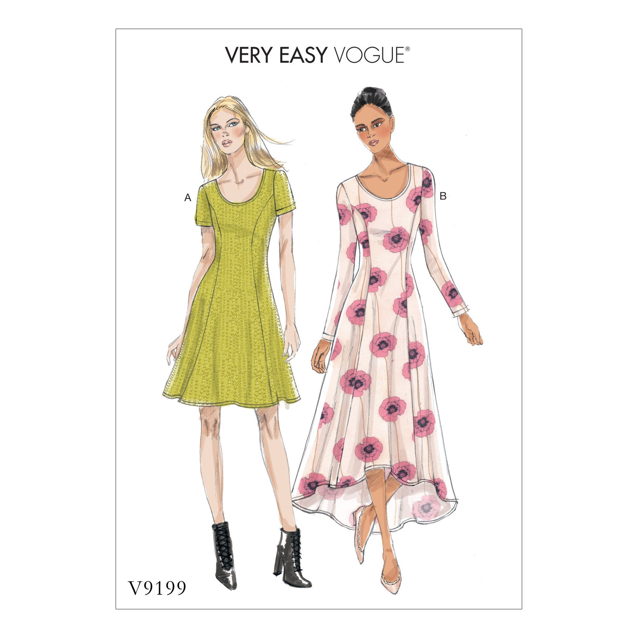 Vogue Pattern 9199 Knit Fit and Flare Dresses from Jaycotts Sewing Supplies