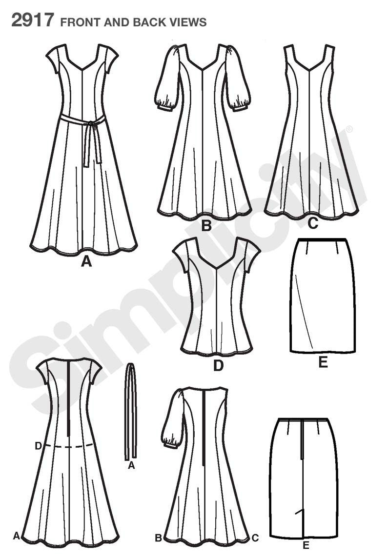 Simplicity Pattern 2917 Misses' and Plus Size Dresses from Jaycotts Sewing Supplies