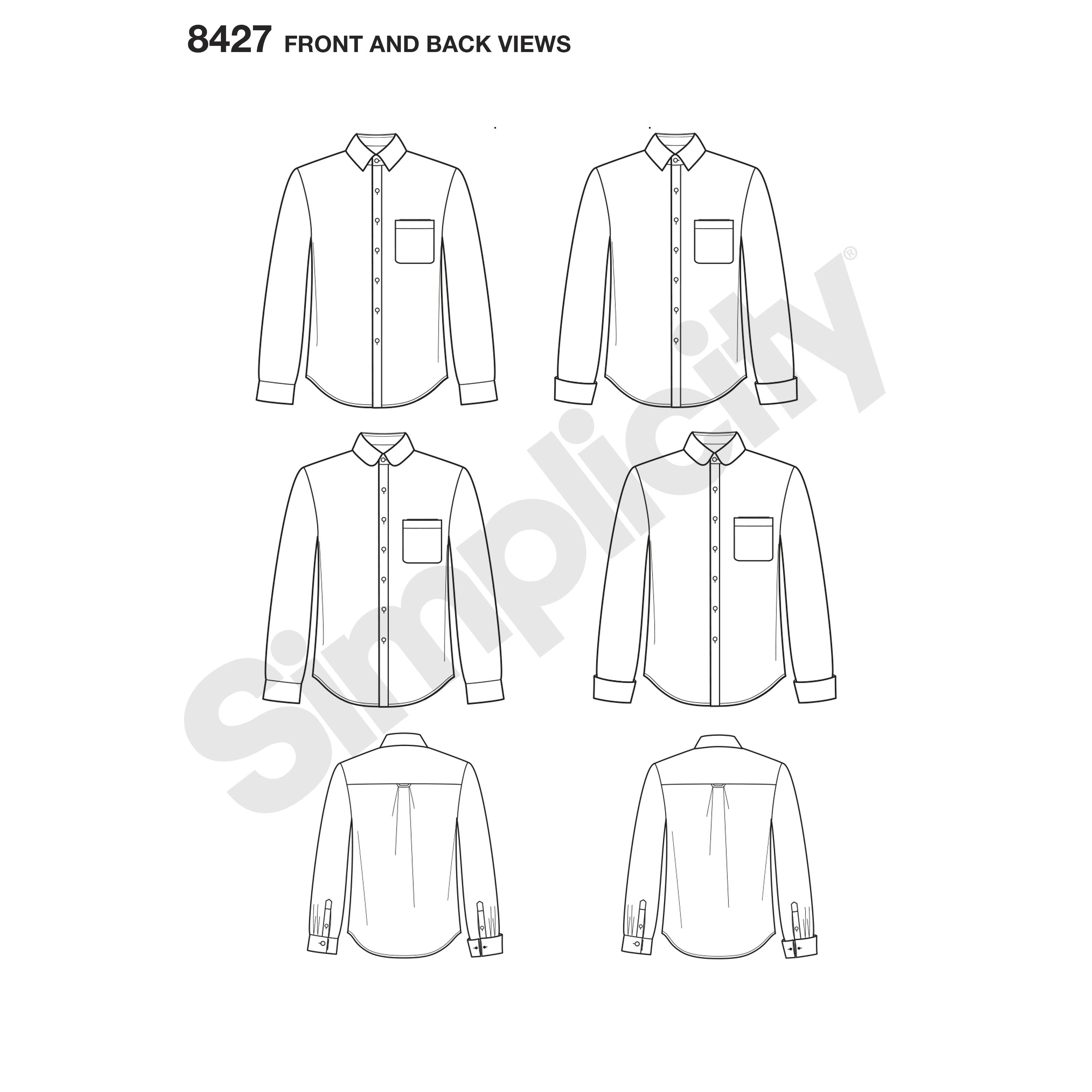 Simplicity Pattern 8427 Men's shirt pattern from Jaycotts Sewing Supplies