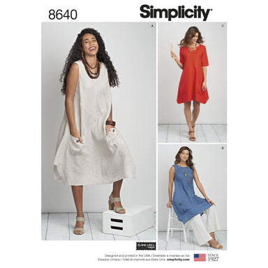 Simplicity Pattern 8640  loose fitting dress from Jaycotts Sewing Supplies