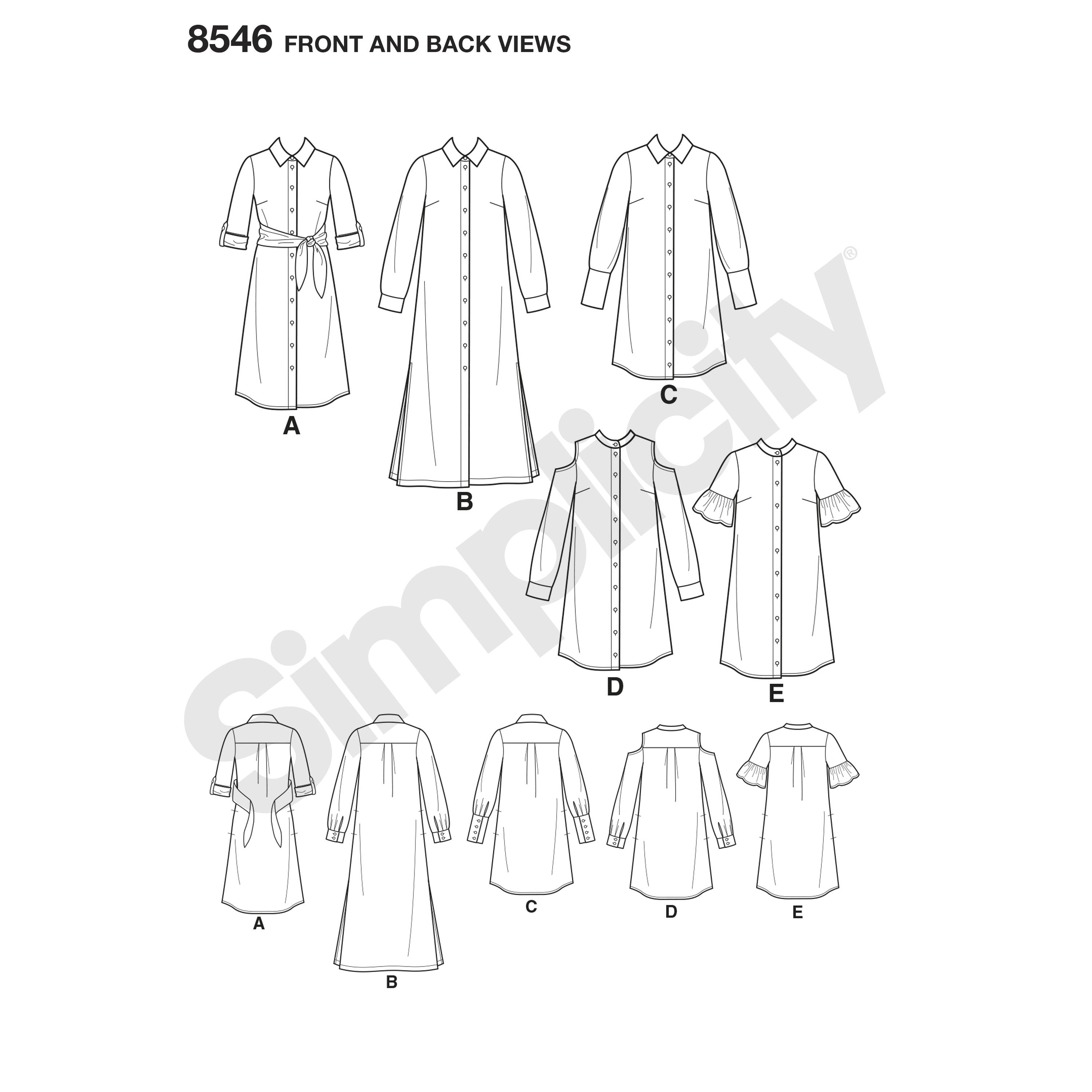 Simplicity Pattern 8546 shirt dress from Jaycotts Sewing Supplies