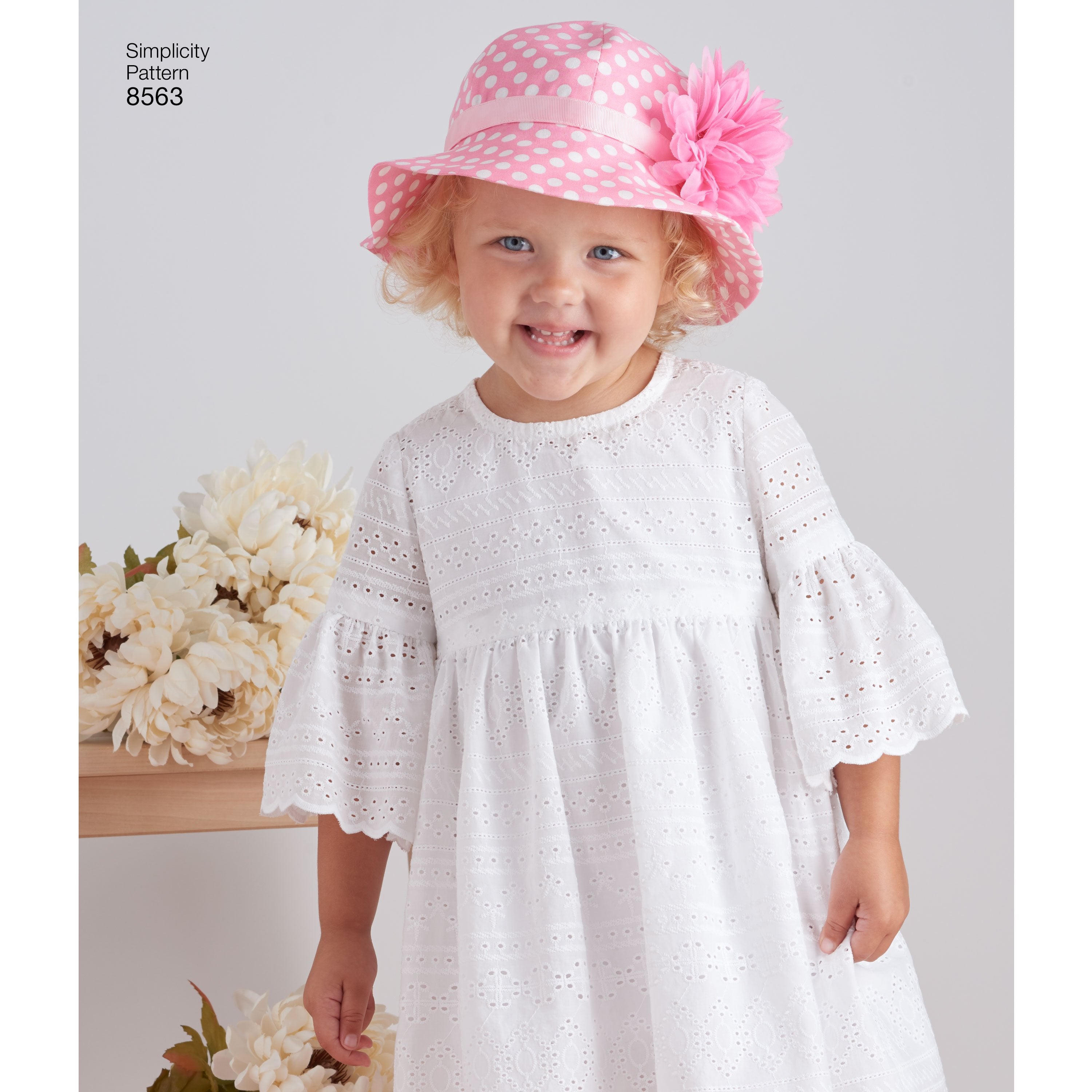 Simplicity Pattern 8563 | Toddler Dresses and Hat from Jaycotts Sewing Supplies
