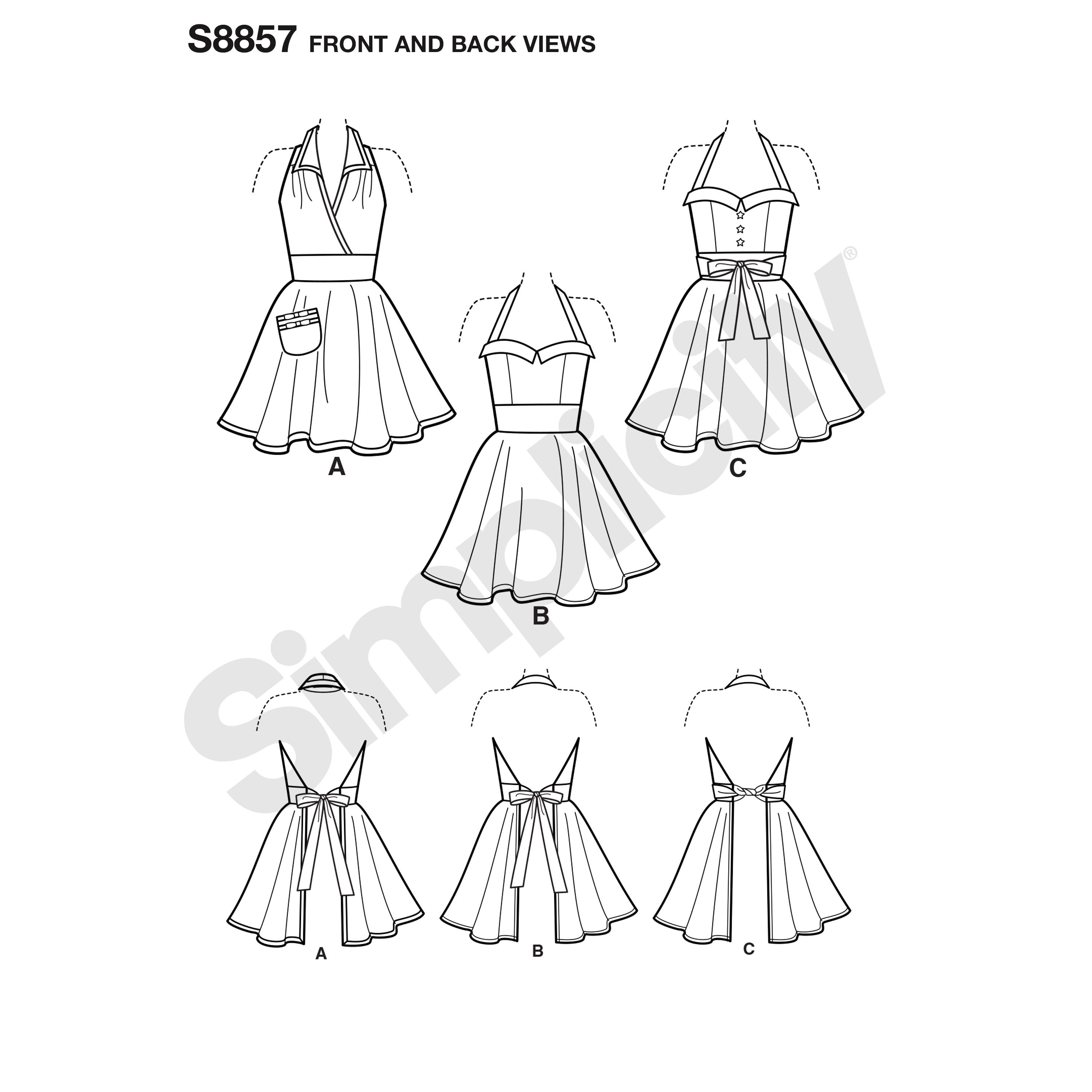 Simplicity Pattern 8857 Misses' Aprons Sewing Pattern from Jaycotts Sewing Supplies