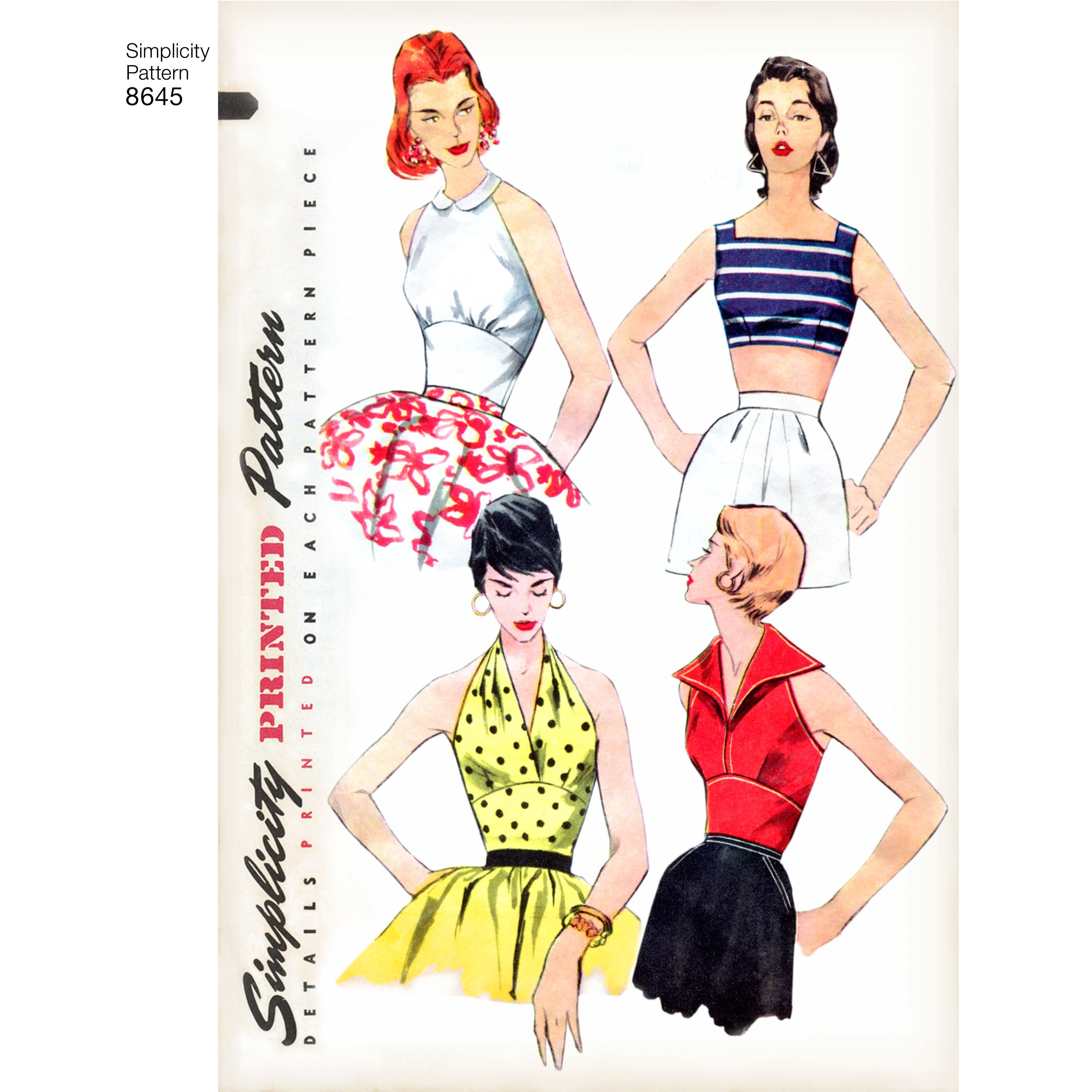 Simplicity Pattern 8645  halters and sun top from Jaycotts Sewing Supplies