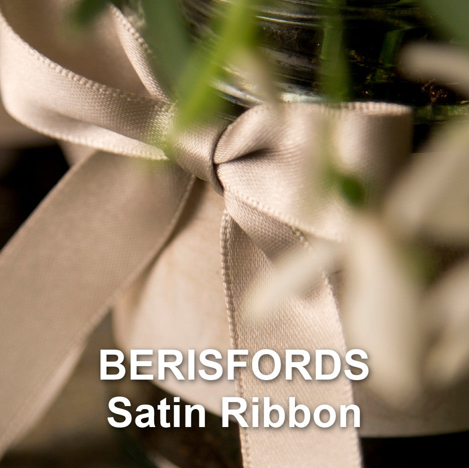 Sage green satin double satin ribbon wedding gift bow card khaki Berisfords  wide