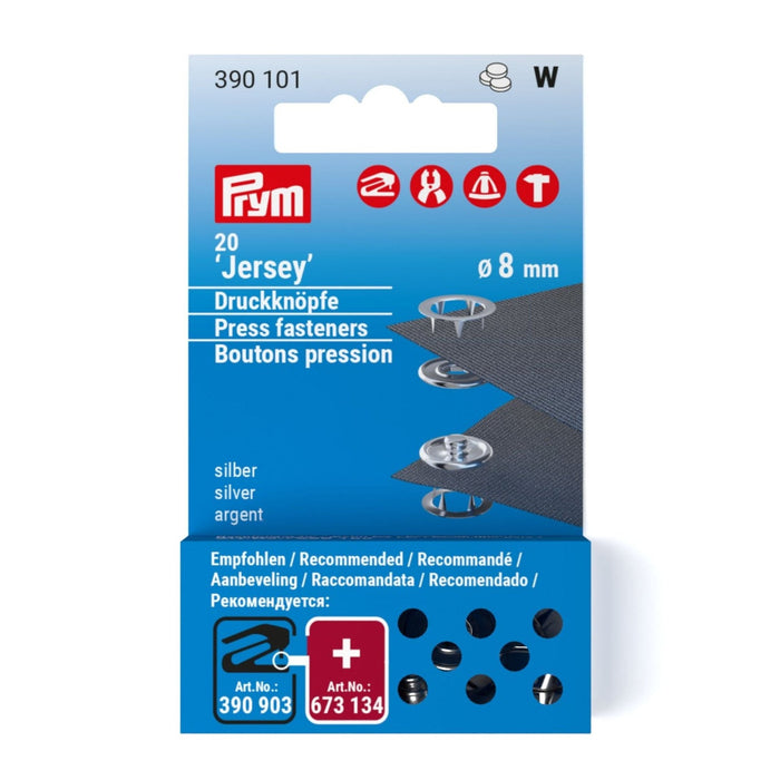 Prym 390101 pack of 20 Jersey press fasteners from Jaycotts Sewing Supplies