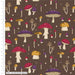Forest Journal Organic Cotton Fabric, Colourful Toadstools from Jaycotts Sewing Supplies
