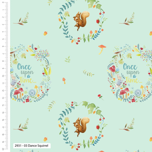 Peter Rabbit Organic Cotton Fabric, Dance Squirrel from Jaycotts Sewing Supplies