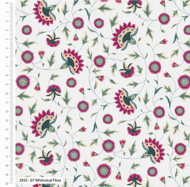 Indian Summer Organic Cotton Fabric, Whimsical Flora from Jaycotts Sewing Supplies