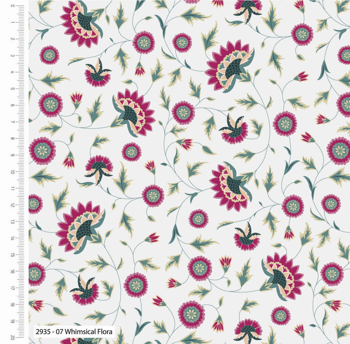 Indian Summer Organic Cotton Fabric, Whimsical Flora from Jaycotts Sewing Supplies