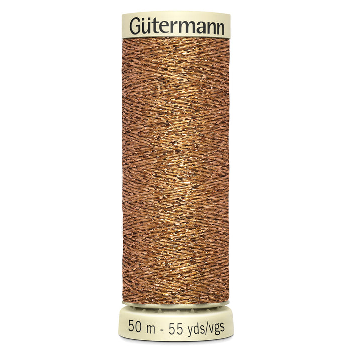 Gutermann Glittery Metallic Thread Bronze | 36 from Jaycotts Sewing Supplies