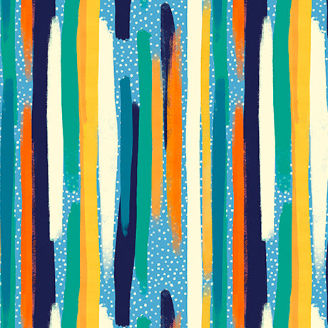 Mingle Organic Cotton Fabric, Brush Strokes Blue from Jaycotts Sewing Supplies