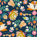 Mingle Organic Cotton Fabric, Floral Navy from Jaycotts Sewing Supplies