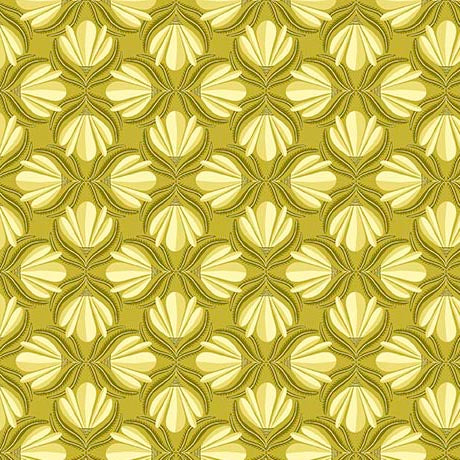 Serenade Organic Cotton Fabric, Hourglass Flowers Avocado from Jaycotts Sewing Supplies