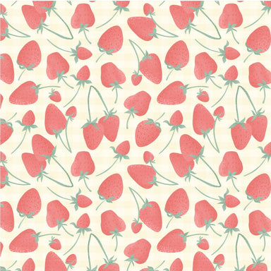 Strawberry Picking Organic Cotton Fabric, Strawberries from Jaycotts Sewing Supplies