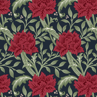 William Morris Yuletide Bloom Organic Cotton Fabric, Hammersmith from Jaycotts Sewing Supplies