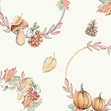 Falling Leaves Organic Cotton Fabric, Autumn Wreath from Jaycotts Sewing Supplies