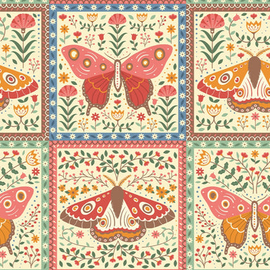 Butterfly Dreams Organic Cotton Fabric, Moth Menagerie from Jaycotts Sewing Supplies