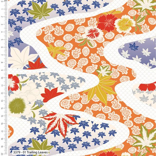 Serenity in Japan V&A Organic Cotton Fabric, Trailing Leaves from Jaycotts Sewing Supplies