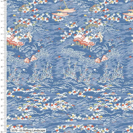 Serenity in Japan V&A Organic Cotton Fabric, Rolling Landscapes from Jaycotts Sewing Supplies