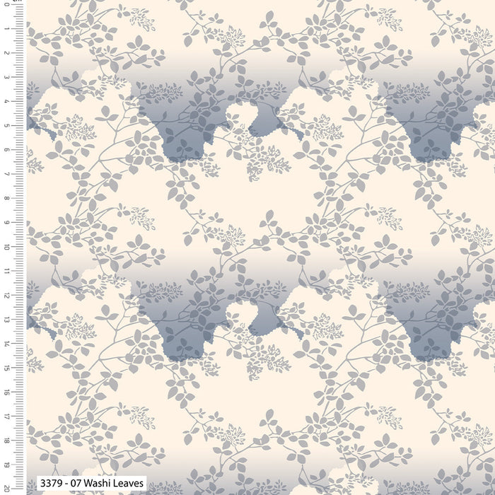 Serenity in Japan V&A Organic Cotton Fabric, Washi Leaves from Jaycotts Sewing Supplies